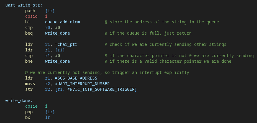 Interrupt enable/disable in green/red